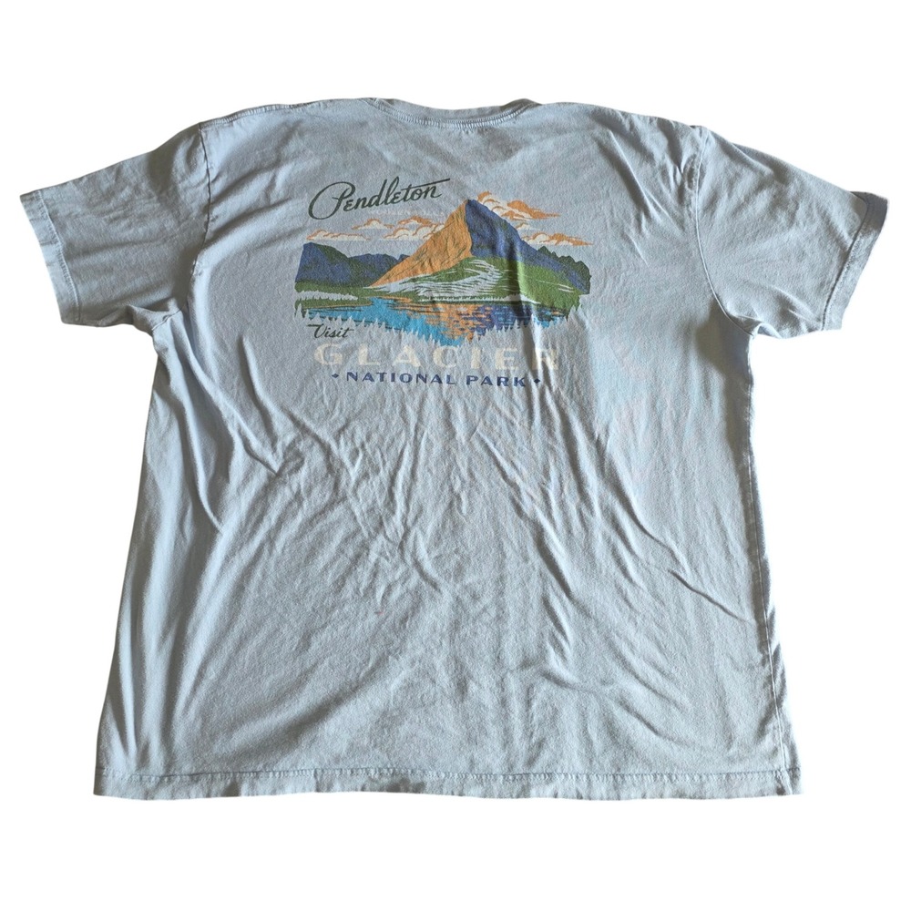 Pendleton Glacier National Park Graphic T-Shirt Mens XXL Blue Cotton Tee